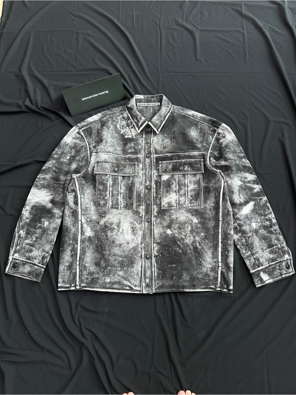 Alexander Wang Black & White Washed Shirt Jacket